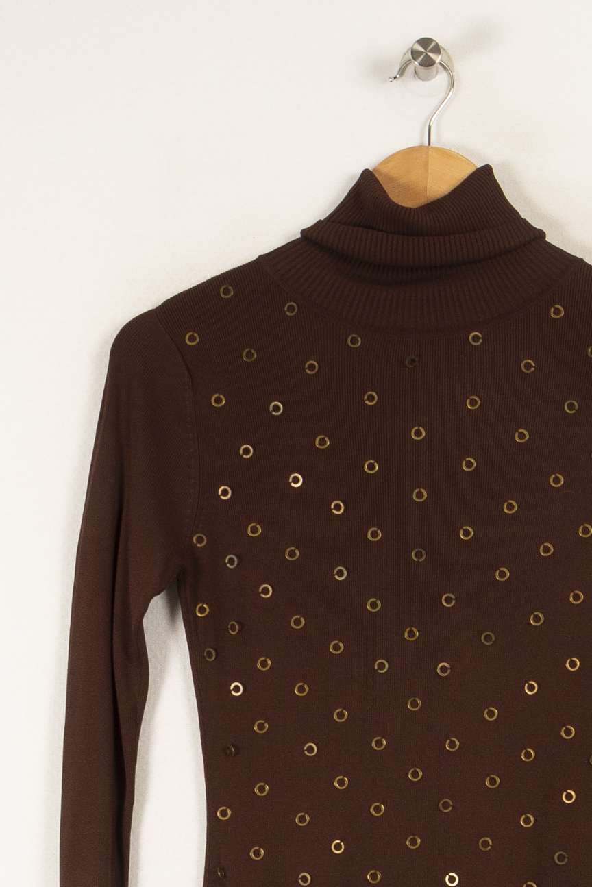 Pull marron avec détails - Taille S/36 - Image 3