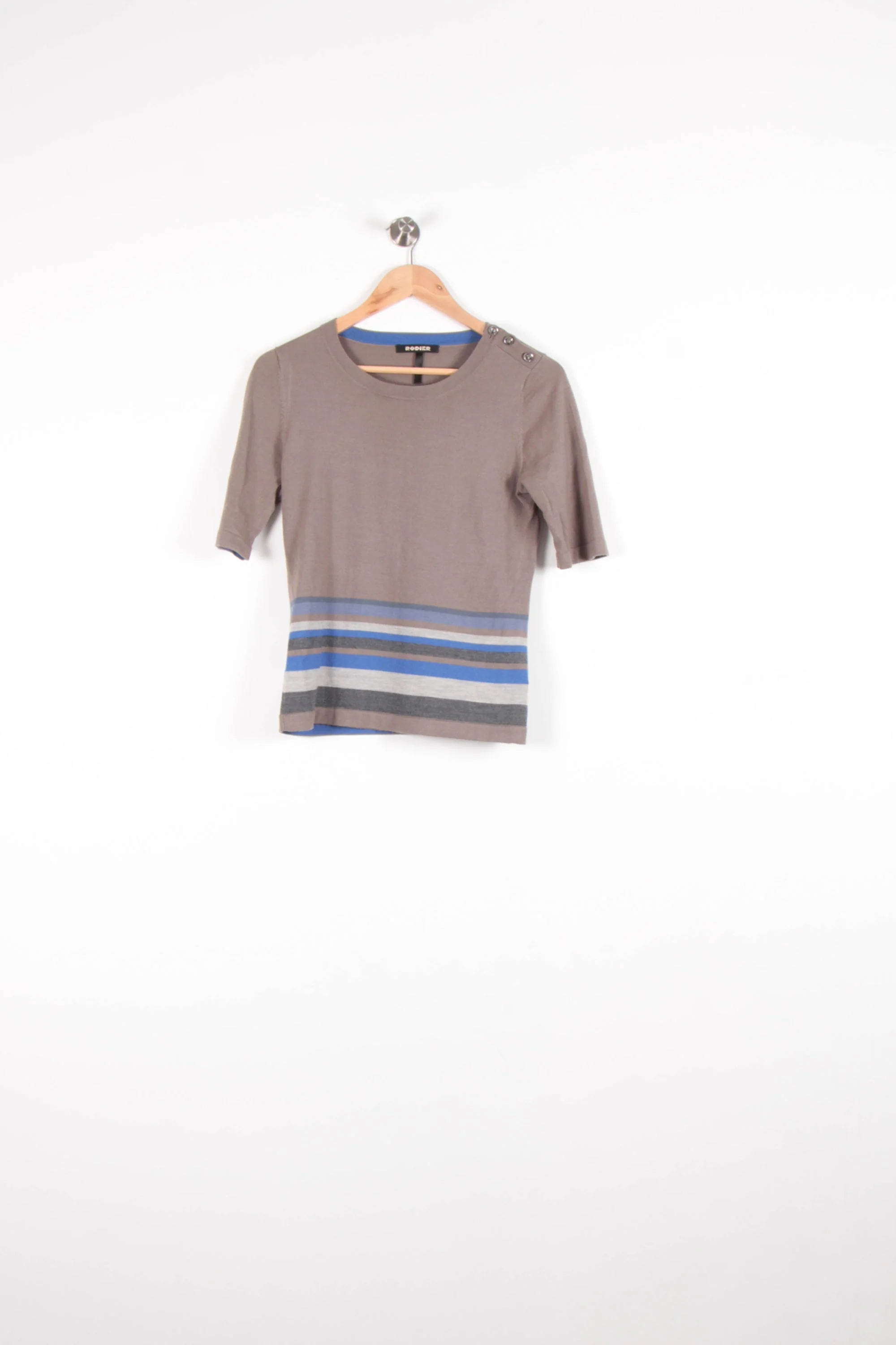 Pull Marron et Bleu - Taille S/36 - Image 2