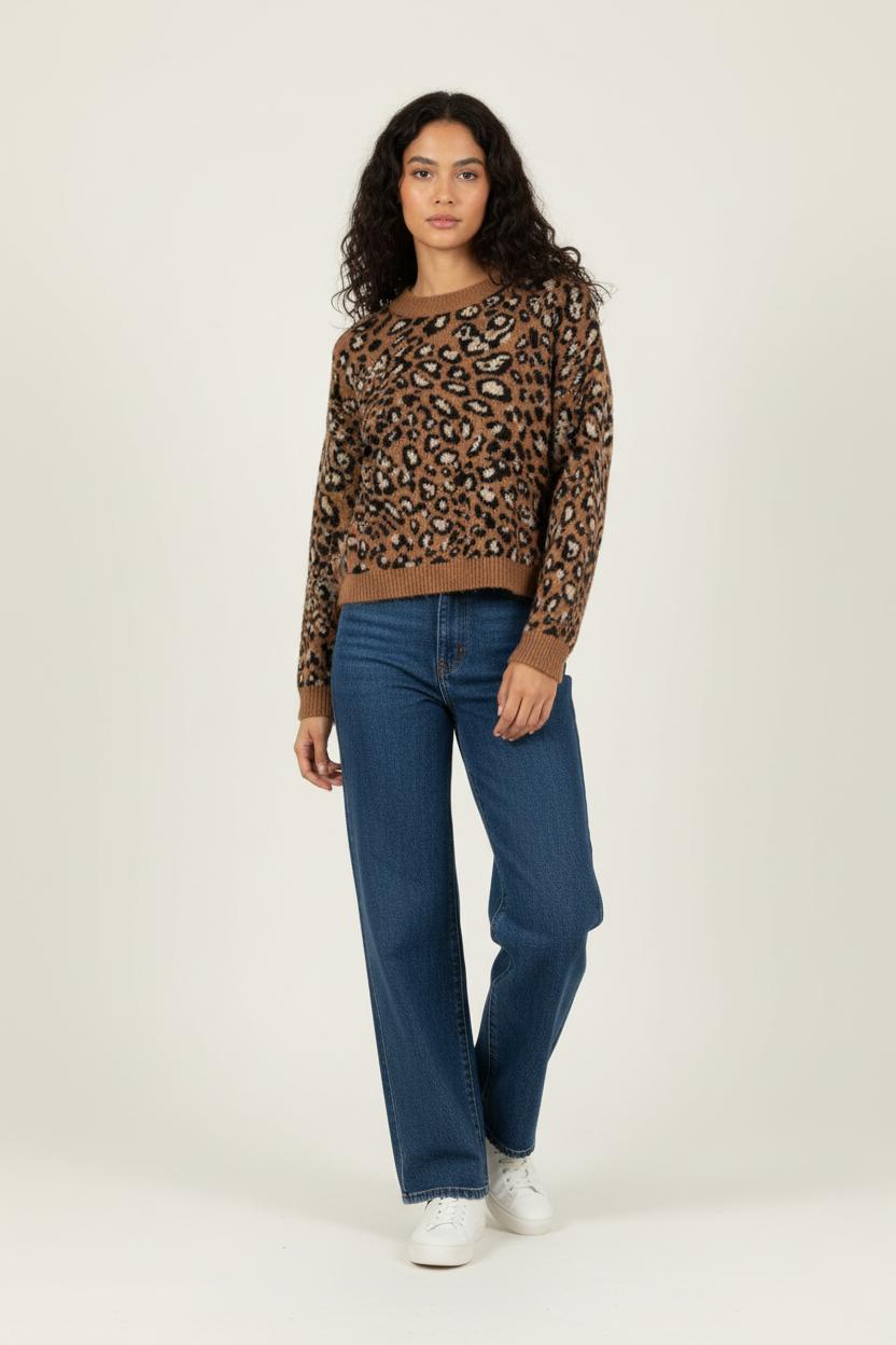 Pull Marron et Noir - Taille XS/34