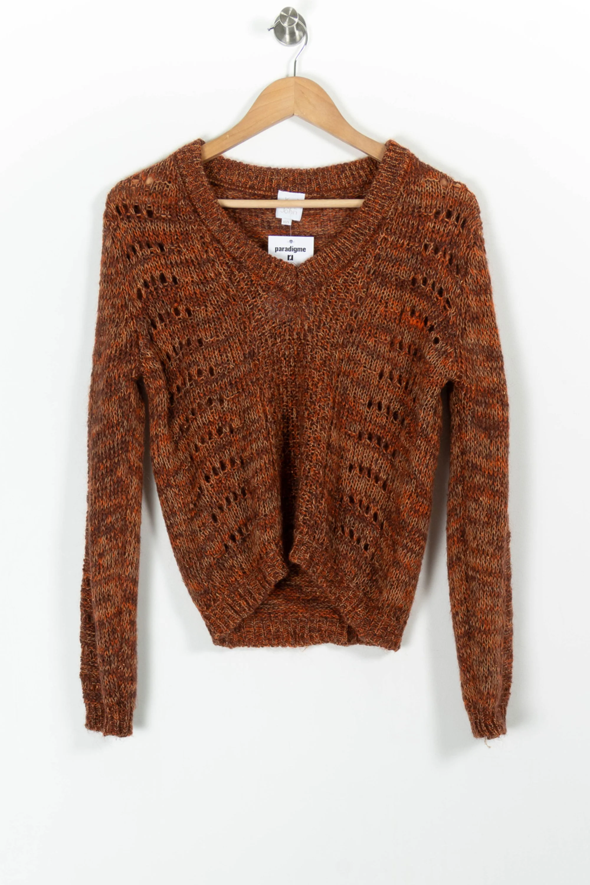 Pull Marron et Orange - Taille XS/34 - Image 2