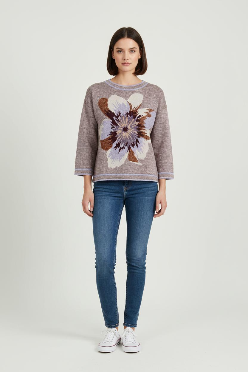 Pull Marron et Violet - Taille S/36