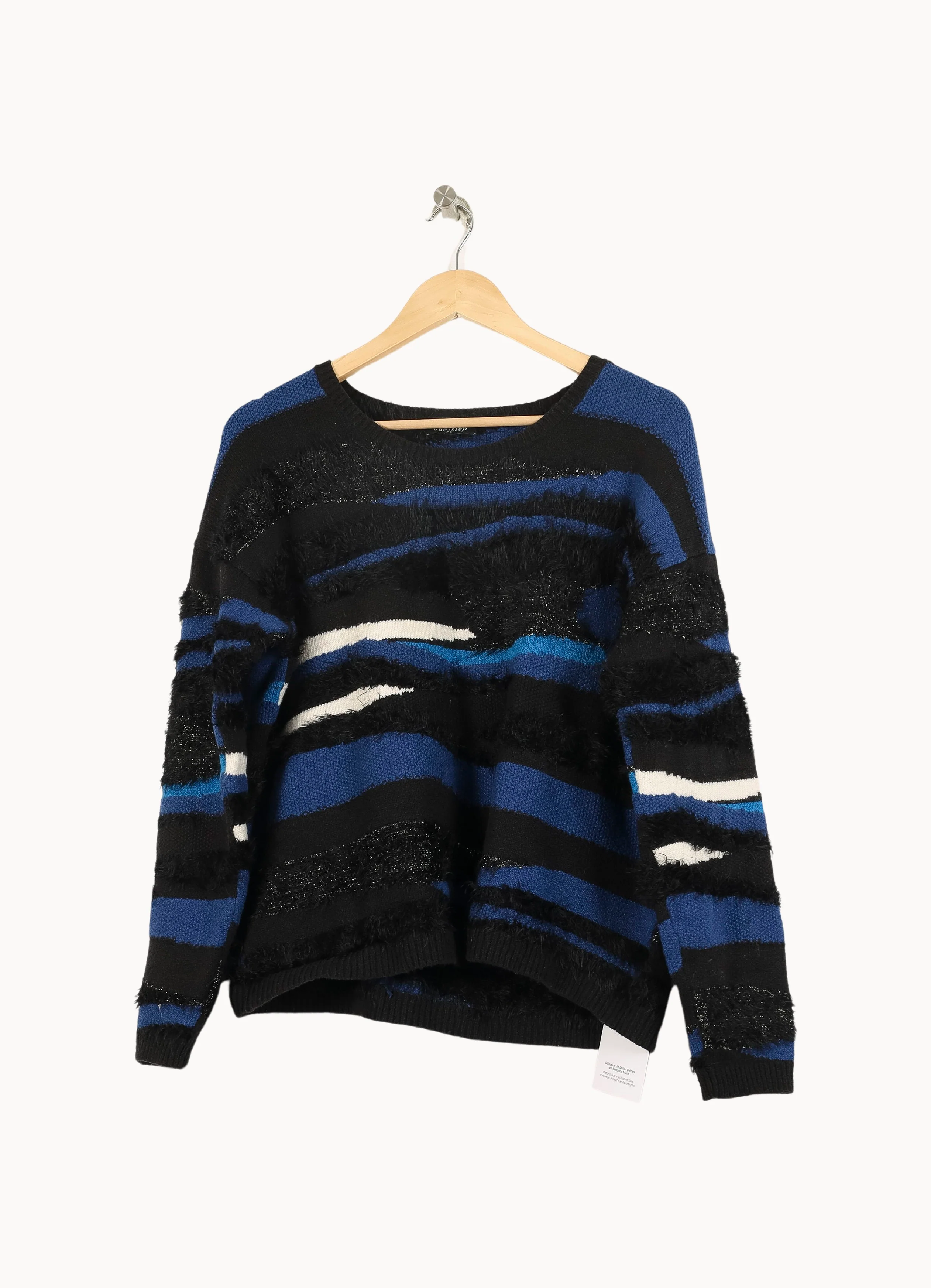 Pull Noir Bleu et Blanc - Taille XL/42 - Image 2
