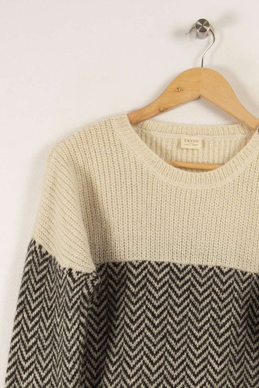 Pull noir et blanc - Taille L/40 - Image 3