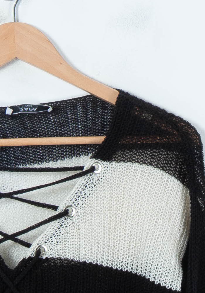 Pull Noir et Blanc - Taille S/36 - Image 3