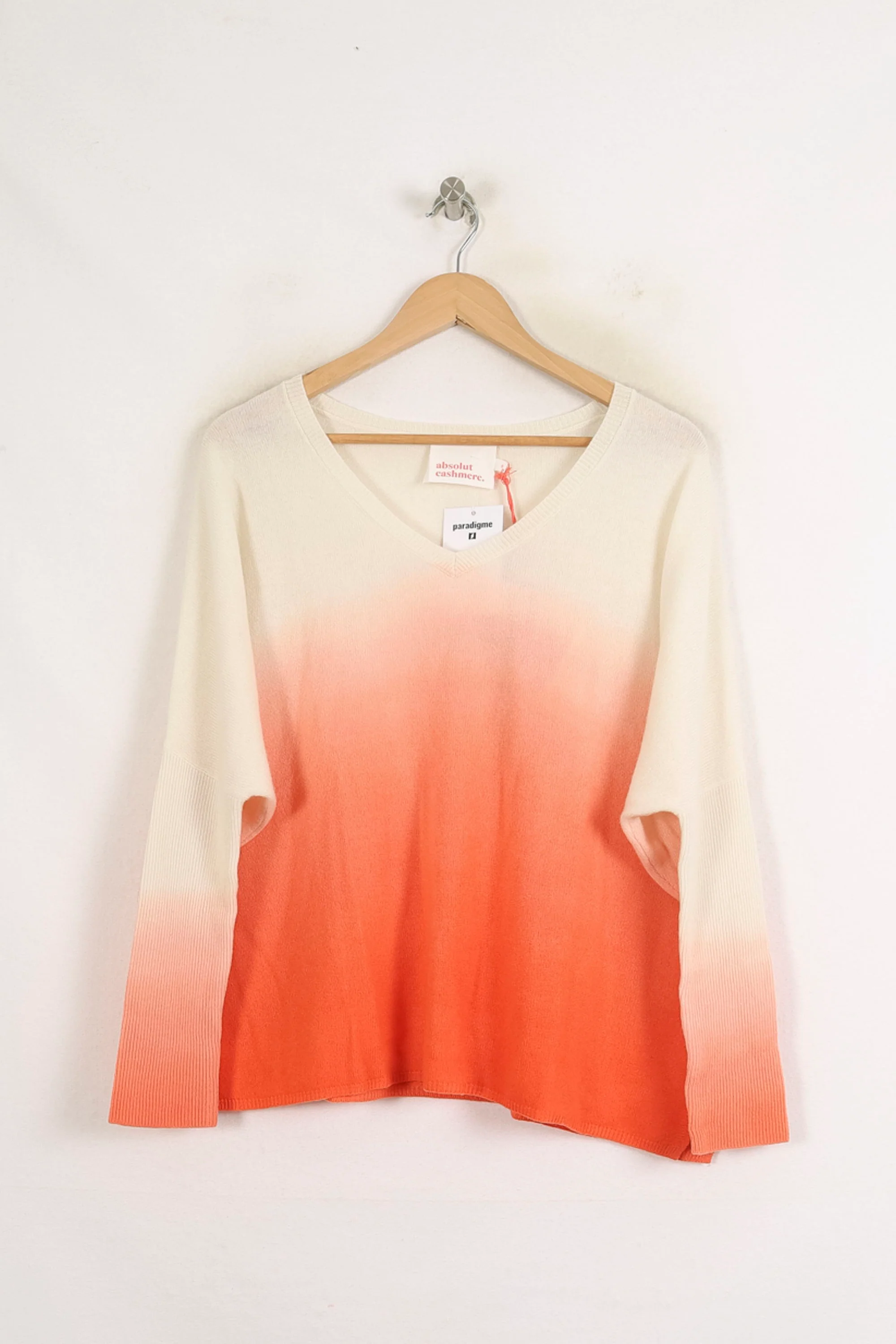 Pull Orange et Blanc - Taille S/36 - Image 2