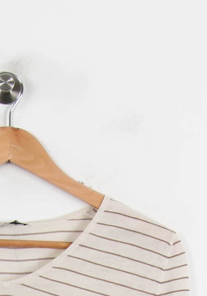 Pull Rayé Écru et Rose - Taille M/38 - Image 3