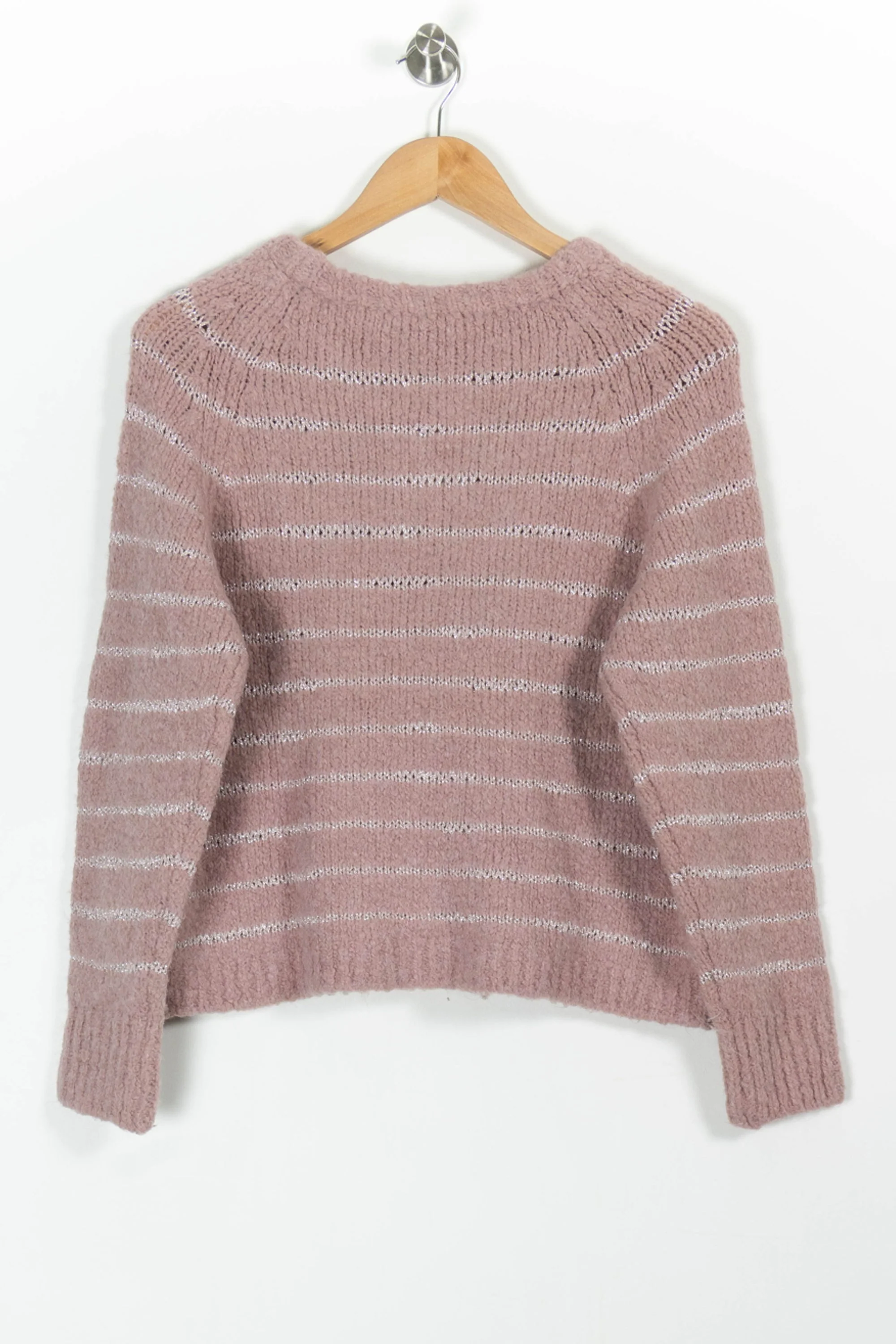 Pull Rayé Rose et Blanc - Taille S/36 - Image 4