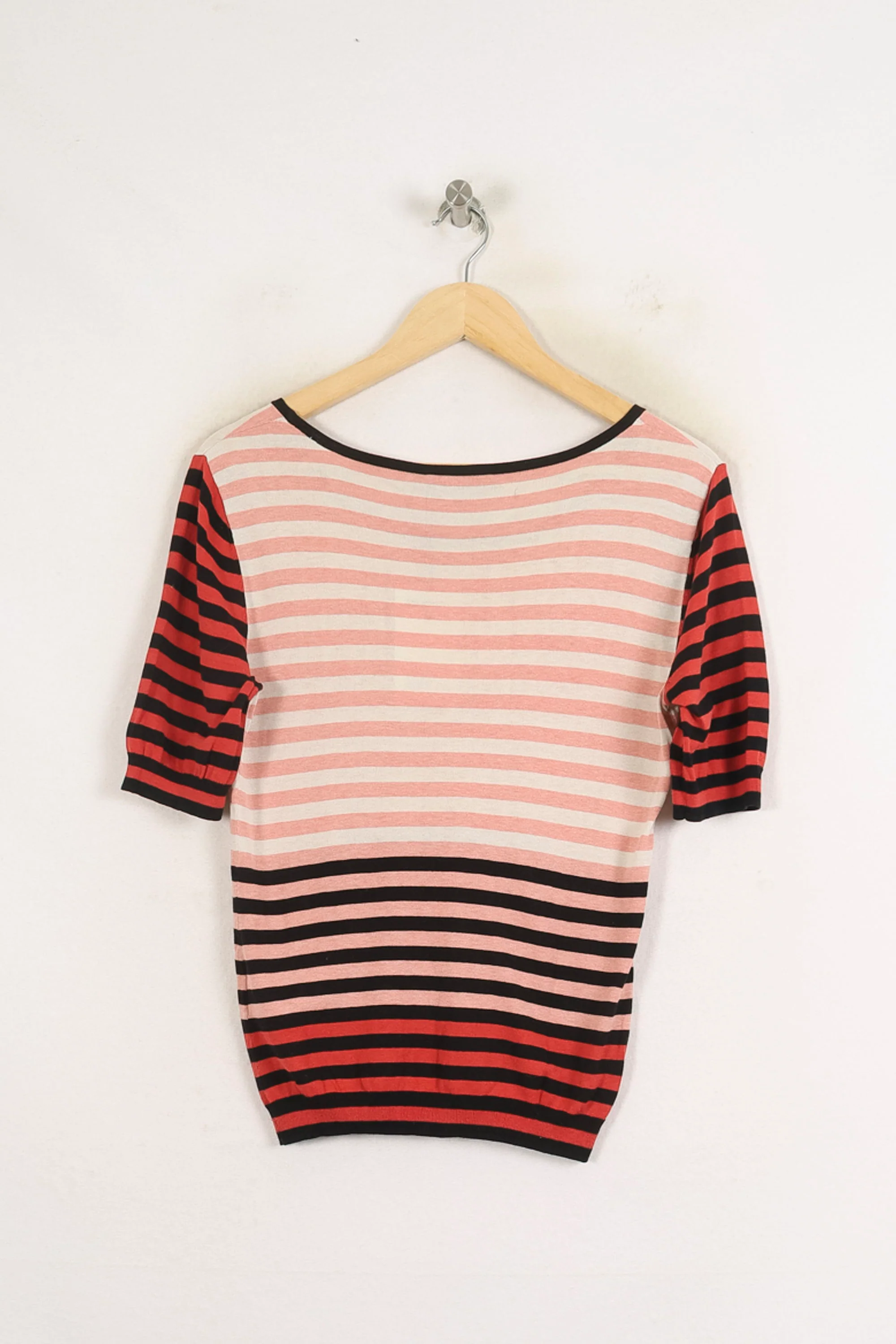Pull Rayé Rose et Noir - Taille XL/42 - Image 4