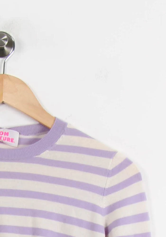 Pull Rayé Violet et Blanc - Taille S/36 - Image 3