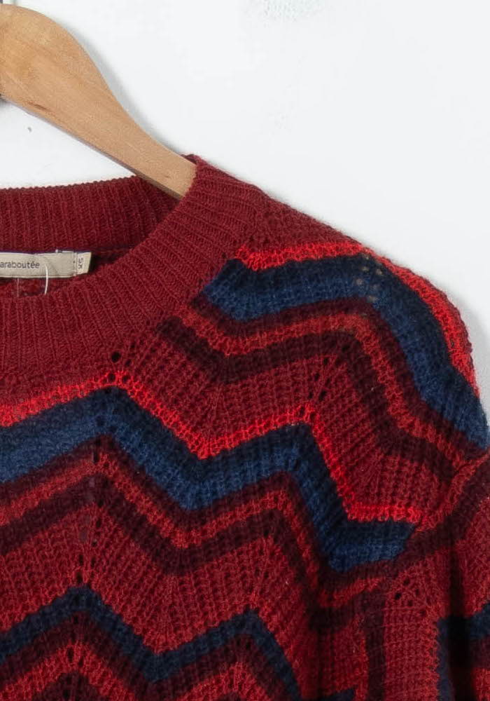 Pull Rouge et Bleu - Taille XS/34 - Image 3