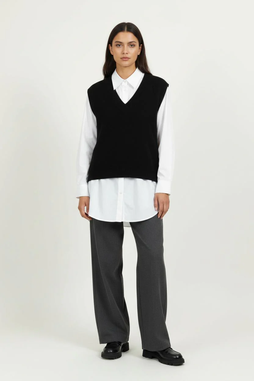 Pull Sans Manches Noir - Taille L/40