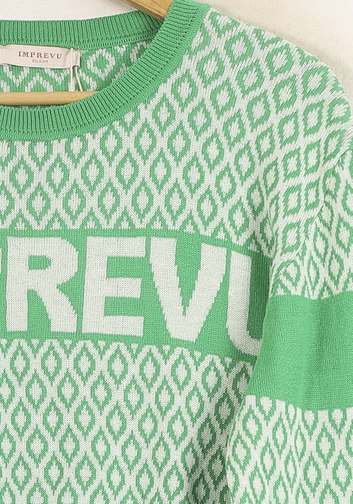 Pull Vert et Blanc - Taille S/36 - Image 3