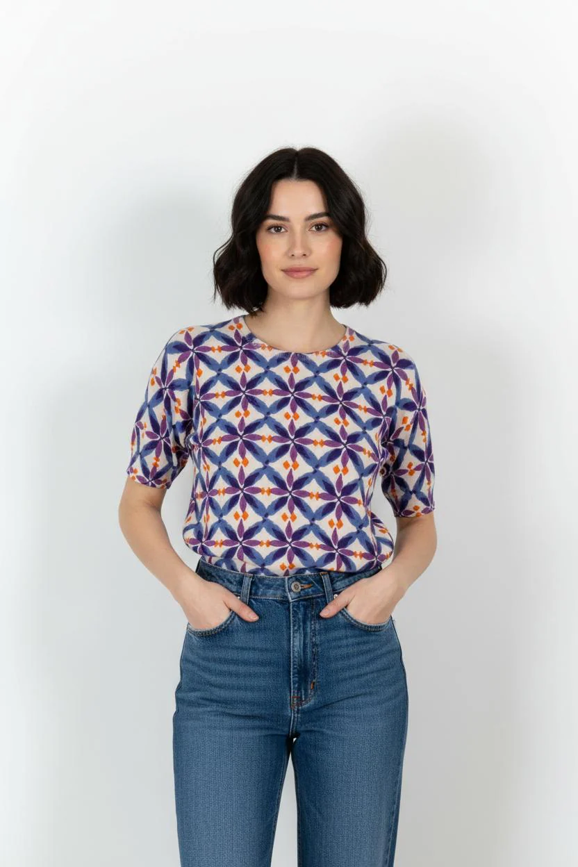 Pull Violet et Bleu - Taille M/38