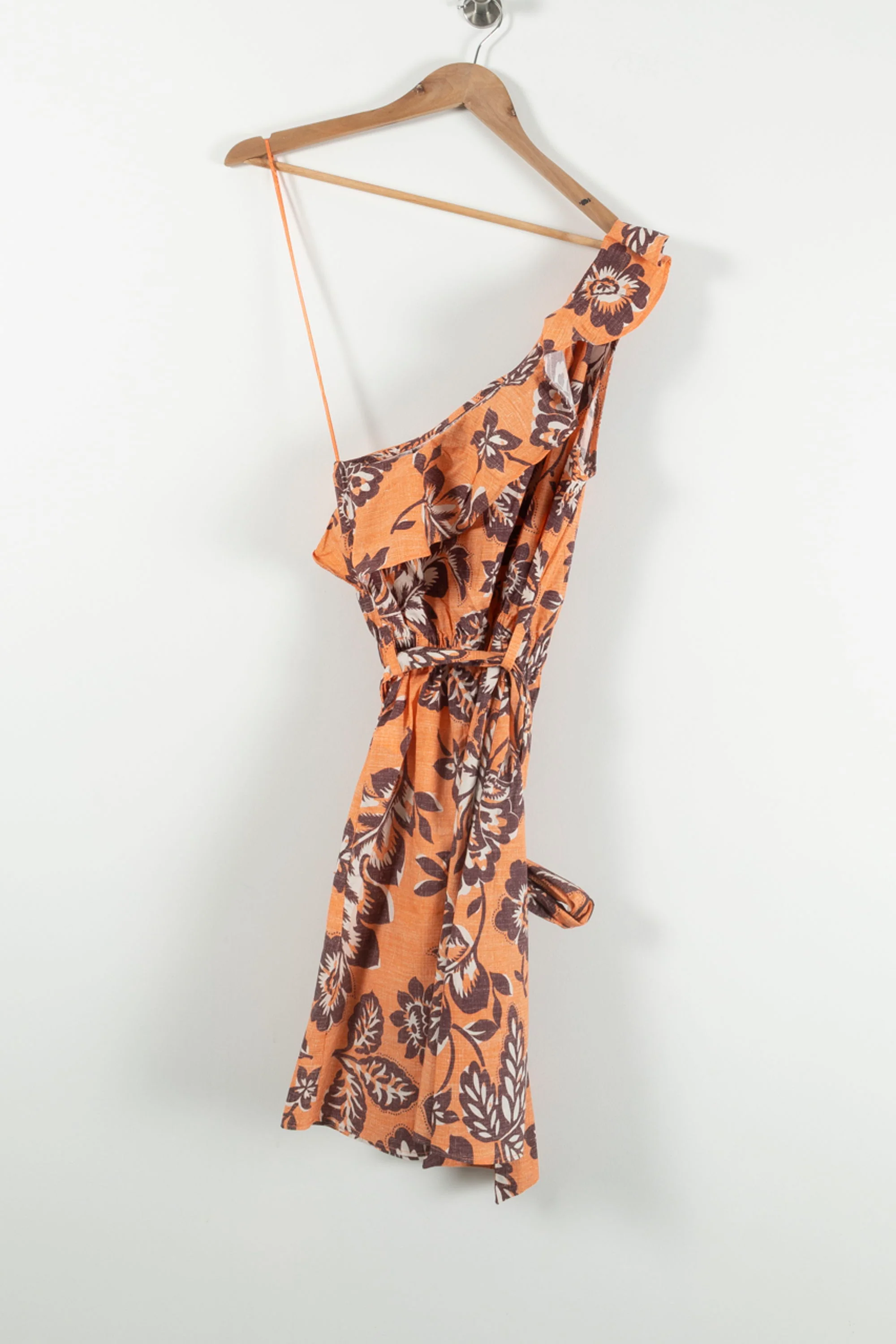 Robe Asymétrique Orange et Marron - Taille XS/34 - Image 4