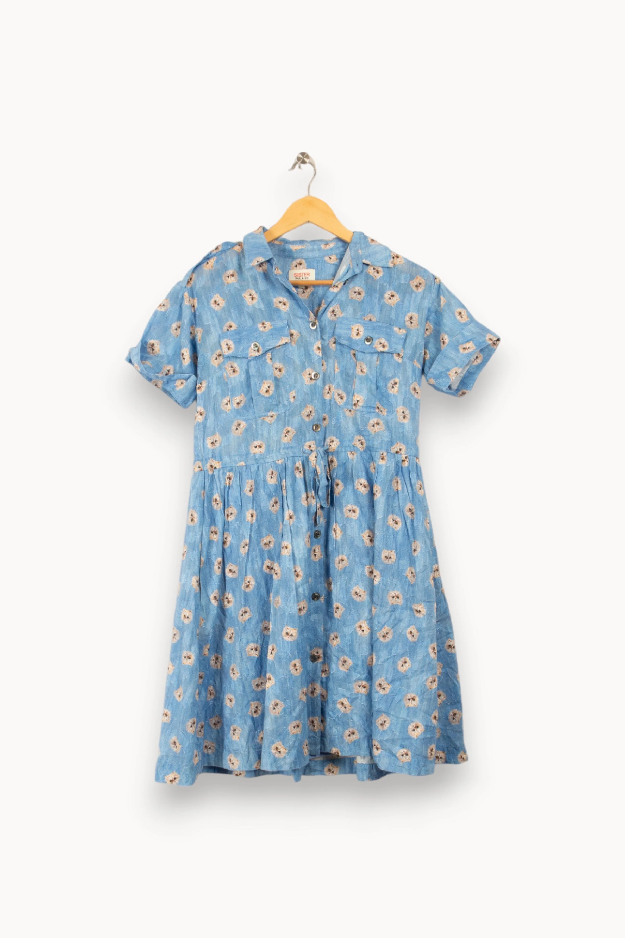 Robe bleue à motifs de chats - Taille S/36 - Image 2
