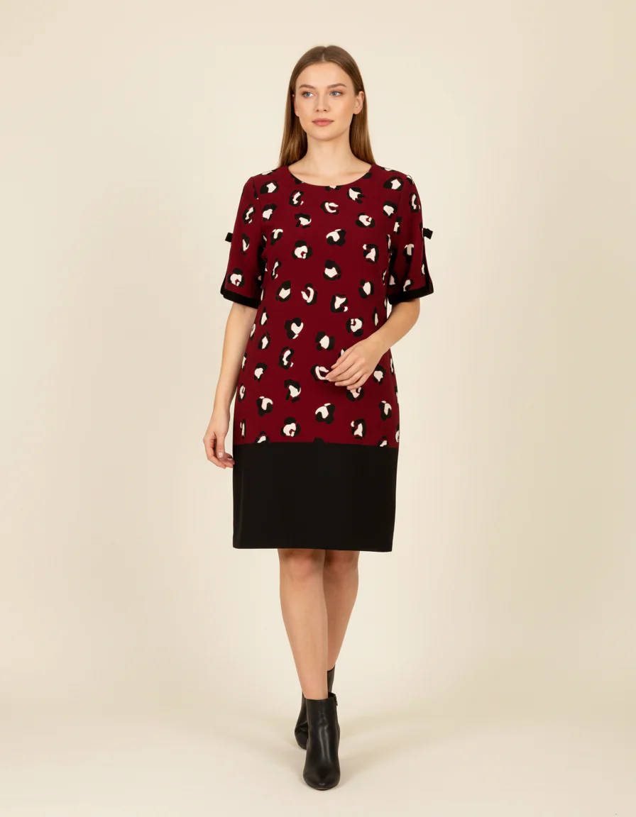 Robe bordeaux à motifs - Taille XL/42