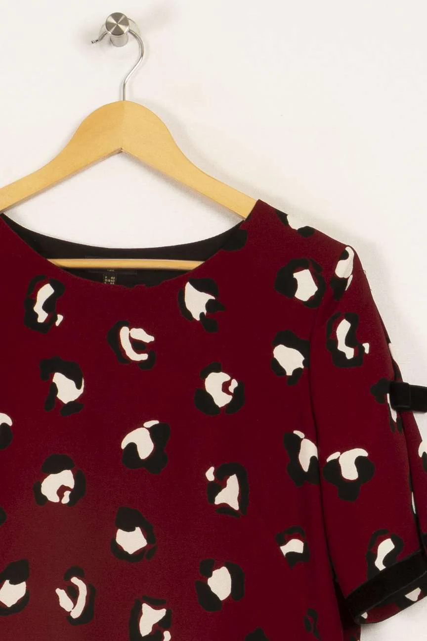 Robe bordeaux à motifs - Taille XL/42 - Image 3