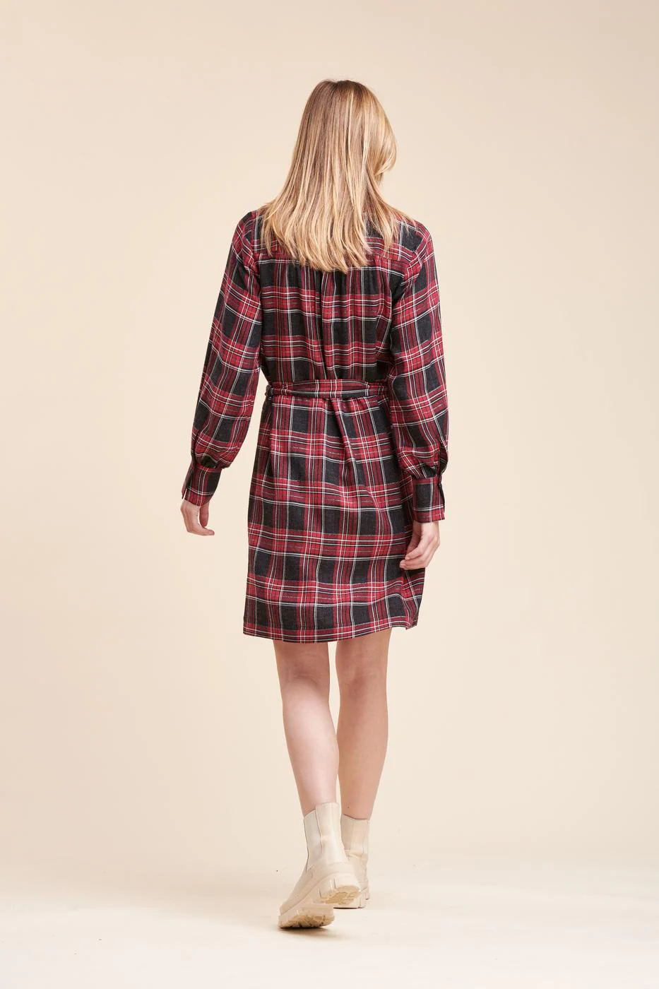 Robe chemise à carreaux ample - S/36 - Image 3