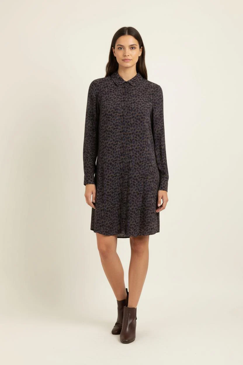 Robe Chemise Bleue et Noire - Taille XS/34
