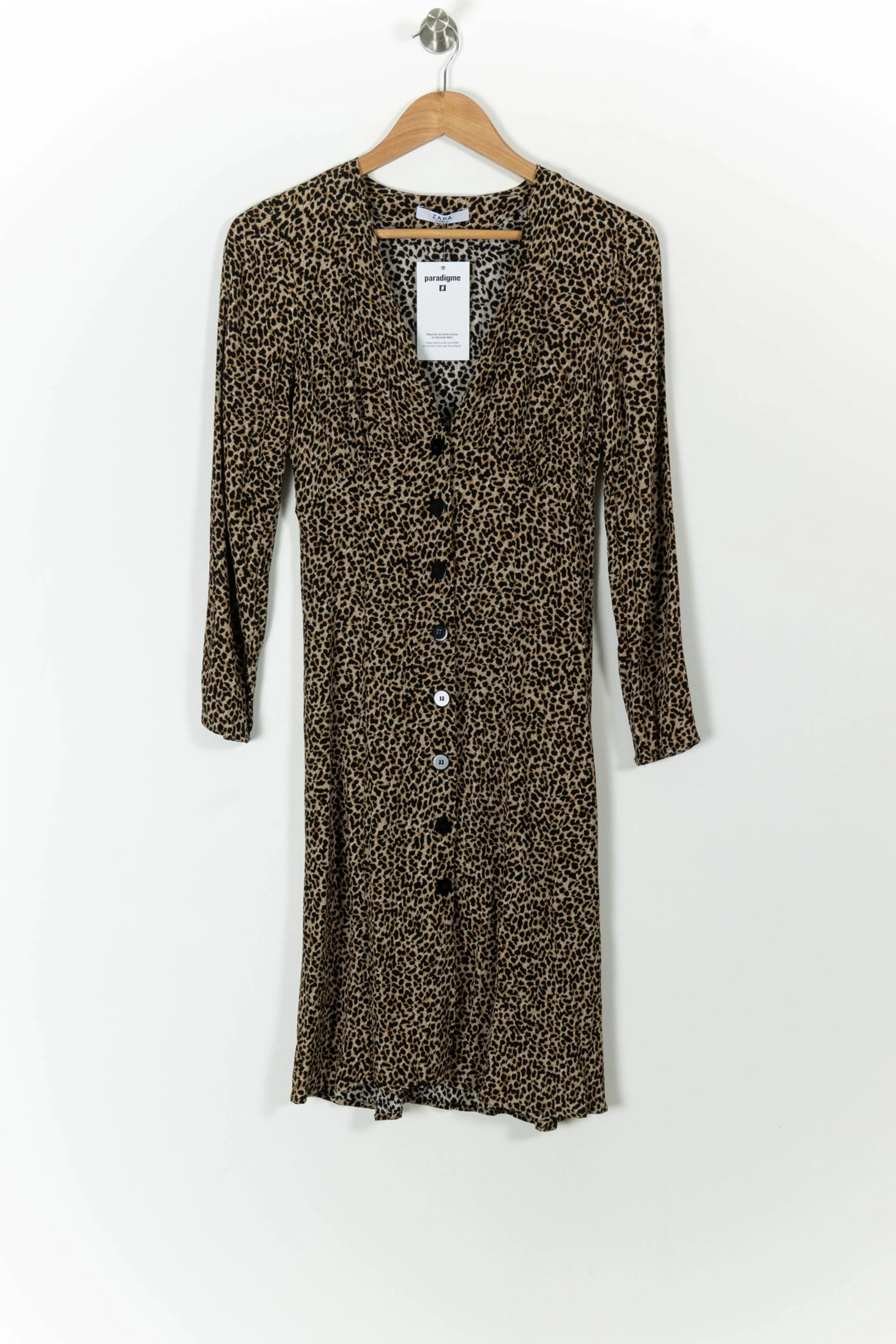 Robe Chemise Léopard Beiges et Noires - Taille S/36 - Image 2