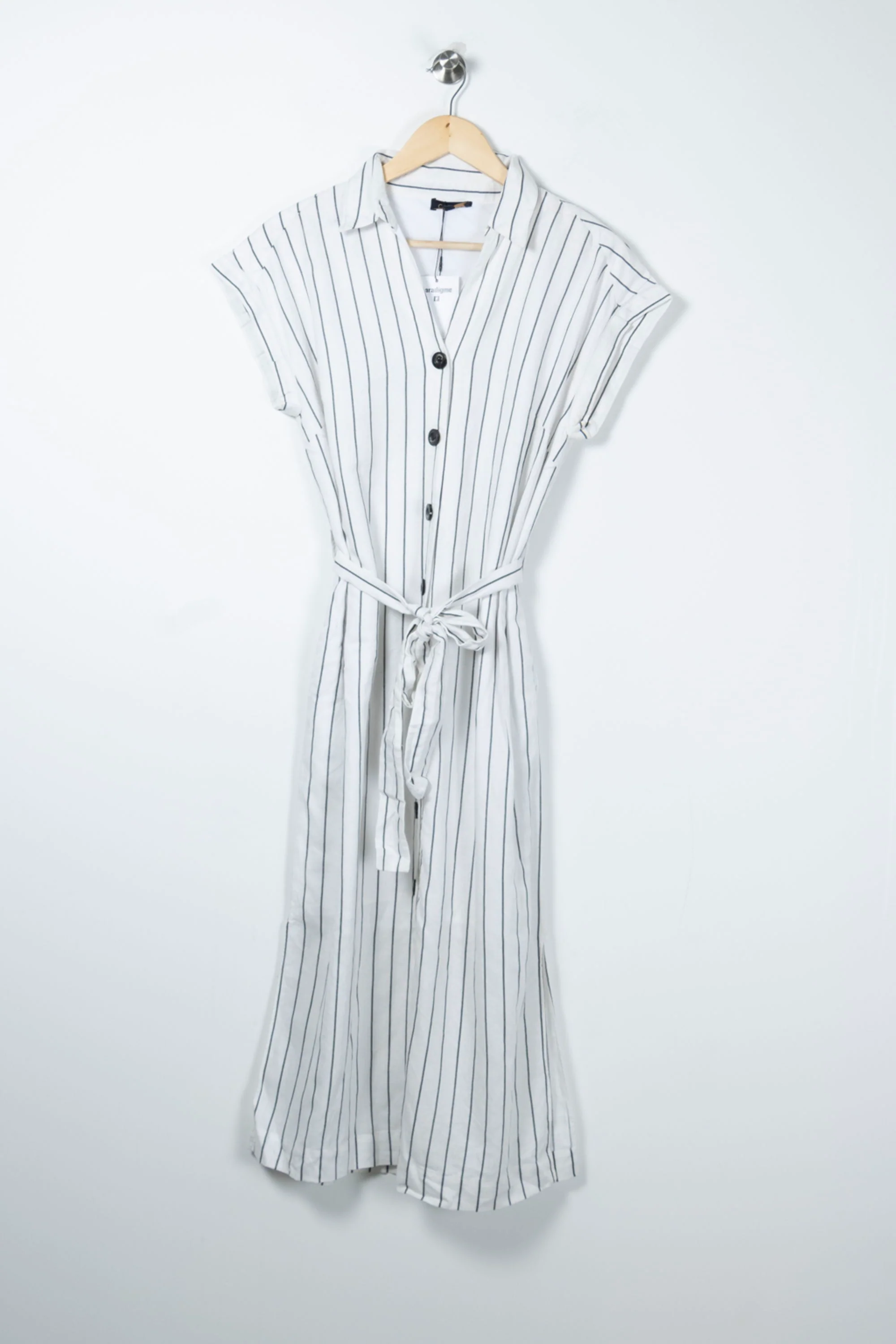 Robe Chemise Longue Blanche et Noire - Taille M/38 - Image 2
