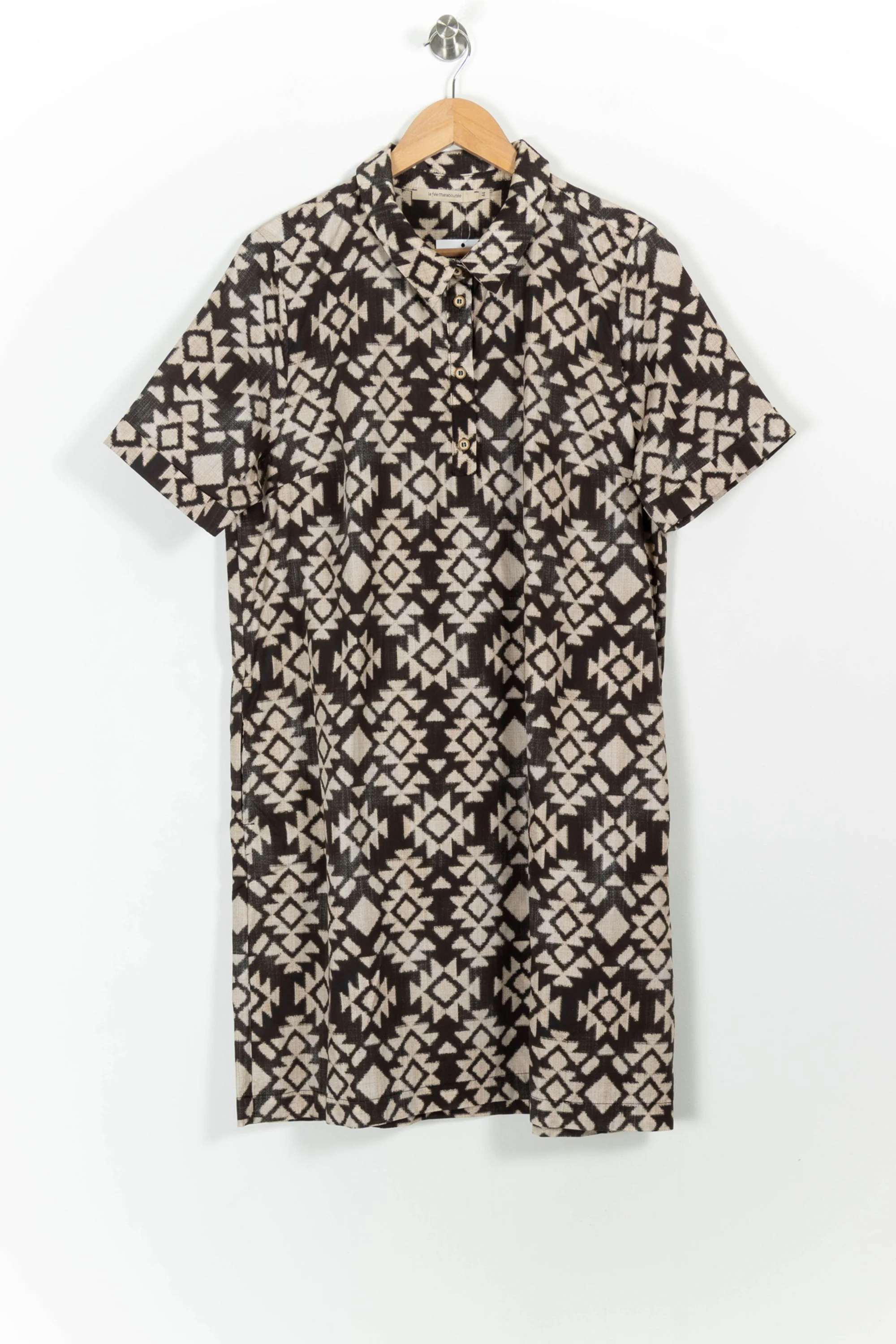 Robe Chemise Marron et Beige - Taille XXL/44 - Image 2