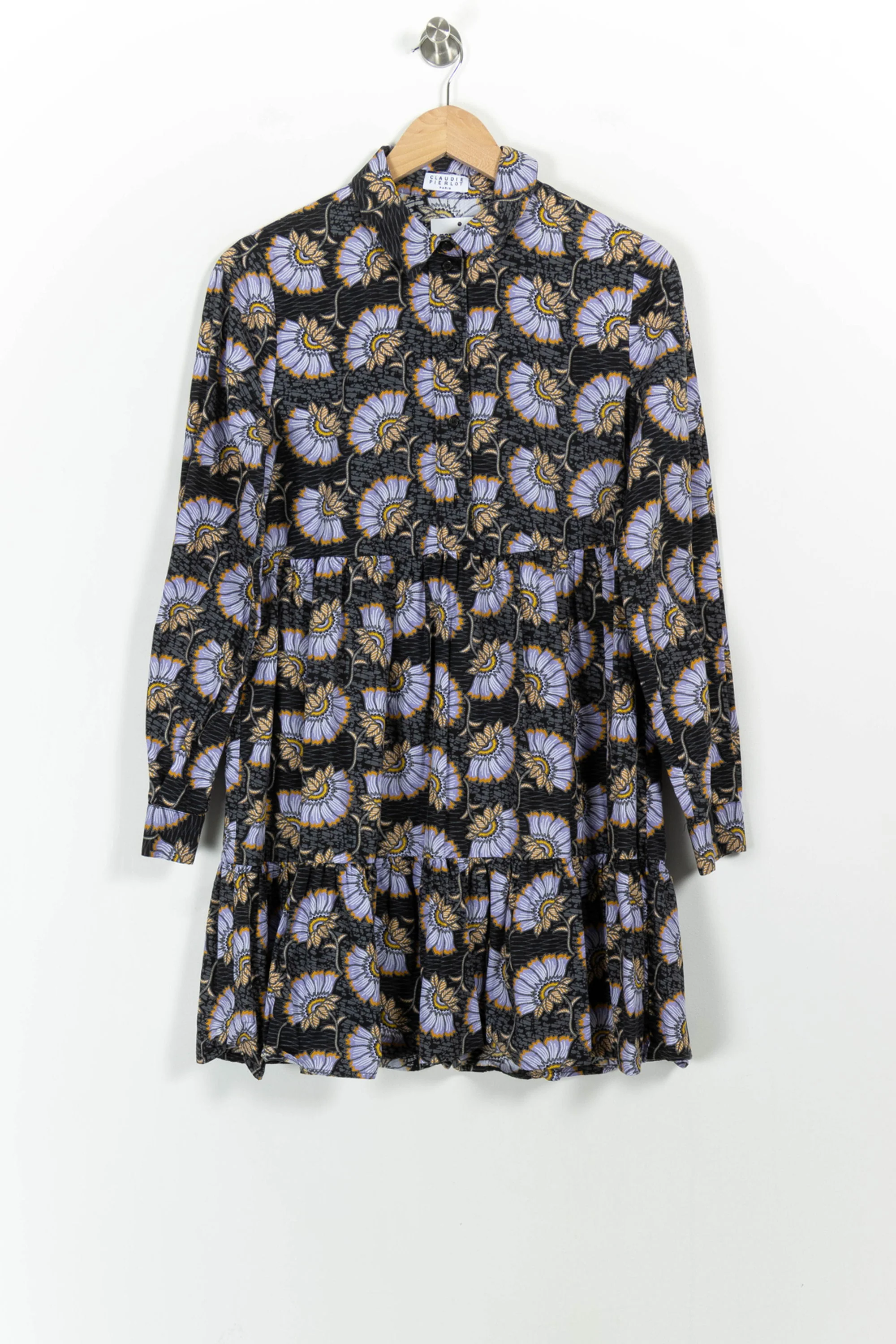 Robe Chemise Noire et Violette - Taille S/36 - Image 2