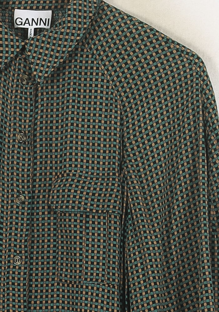 Robe Chemise Verte et Noire - Taille S/36 - Image 3