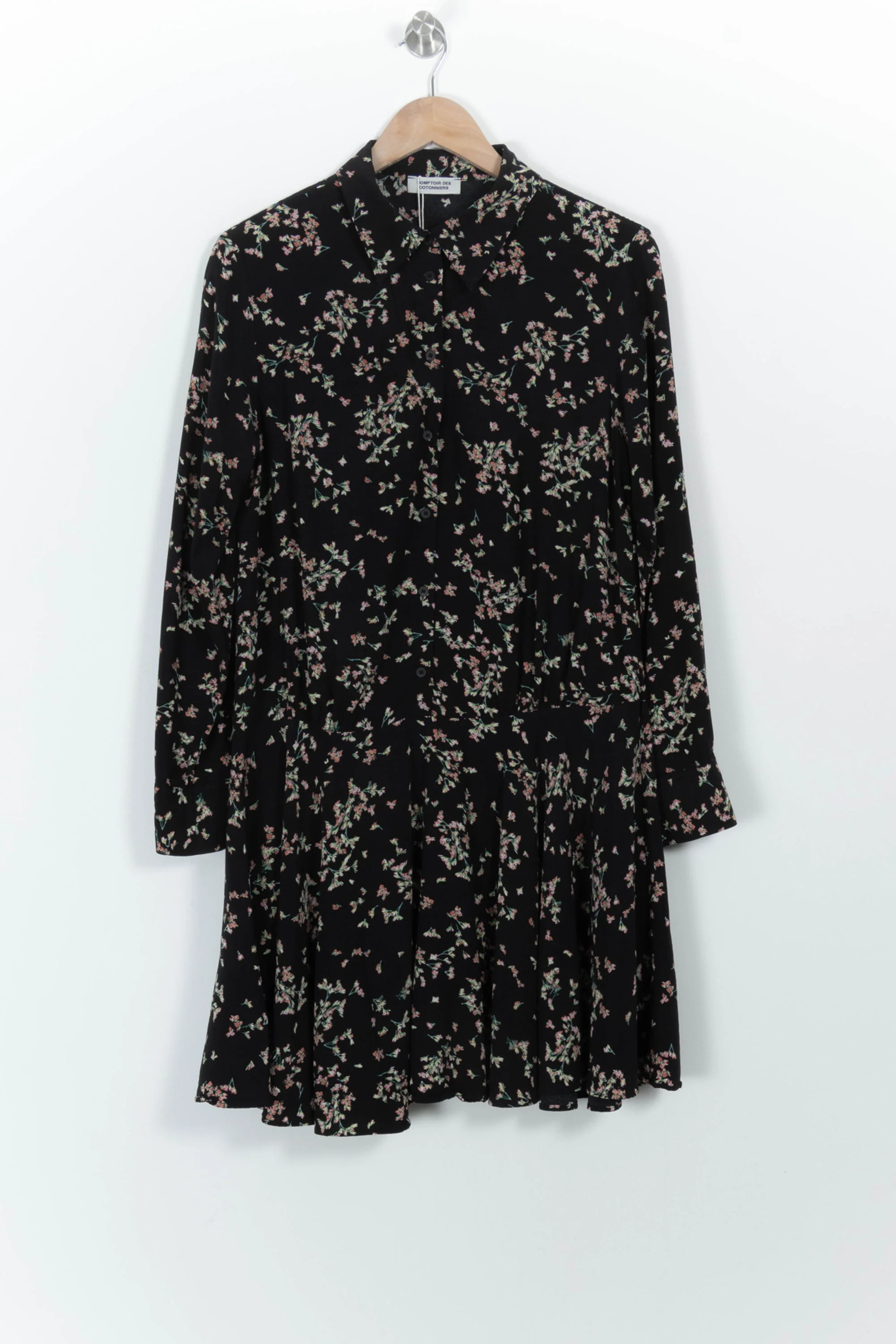 Robe Chemisier Noire et Fleurie - Taille L/40 - Image 2