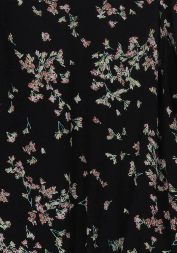 Robe Chemisier Noire et Fleurie - Taille L/40 - Image 3