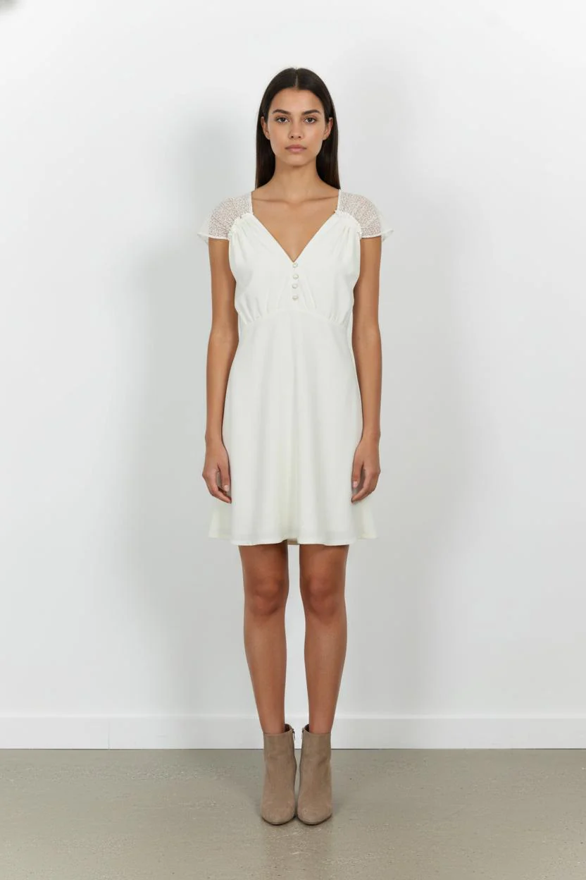 Robe Courte Beige - Taille XS/34