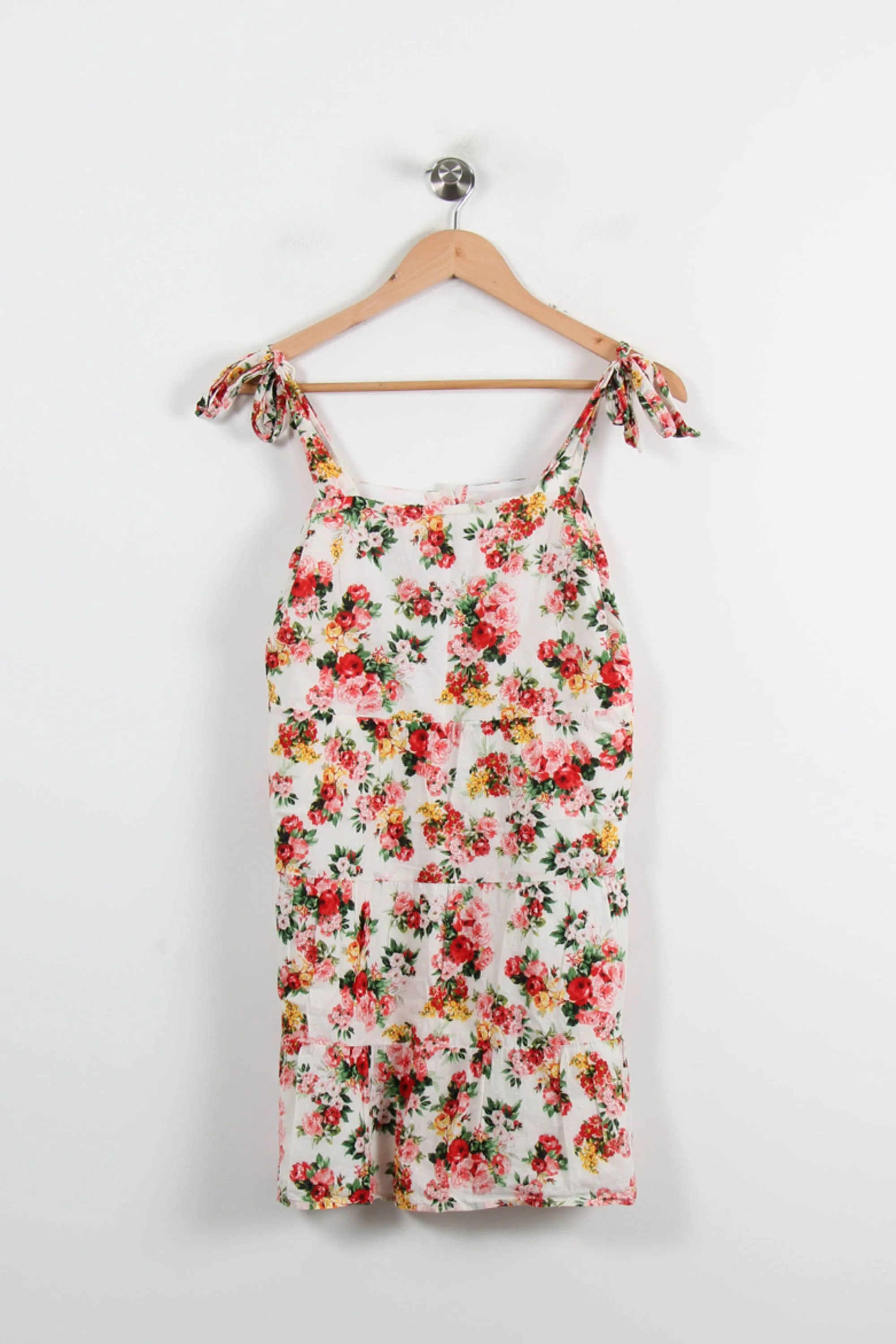 Robe Courte Blanche et Fleurie - Taille XS/34 - Image 2