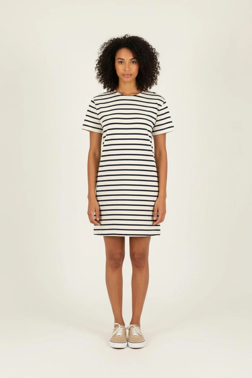 Robe Courte Blanche et Noire - Taille L/40