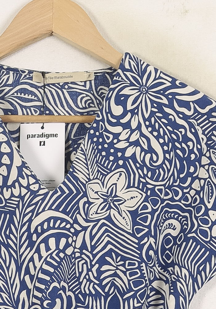 Robe Courte Bleue et Blanche - Taille XS/34 - Image 3