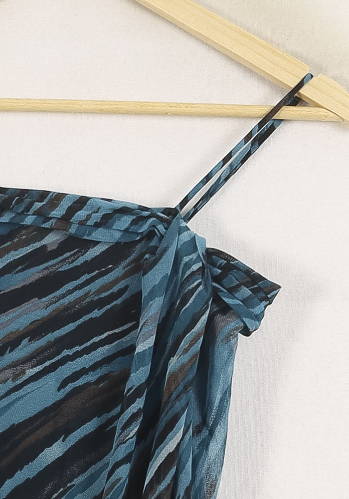 Robe Courte Bleue et Marron - Taille L/40 - Image 3