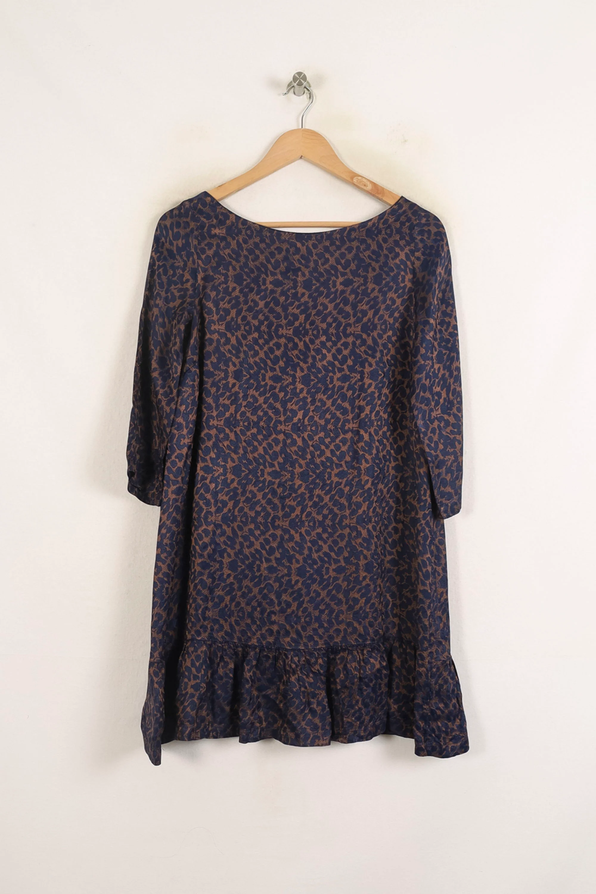 Robe Courte Bleue et Marron - Taille XS/34 - Image 2
