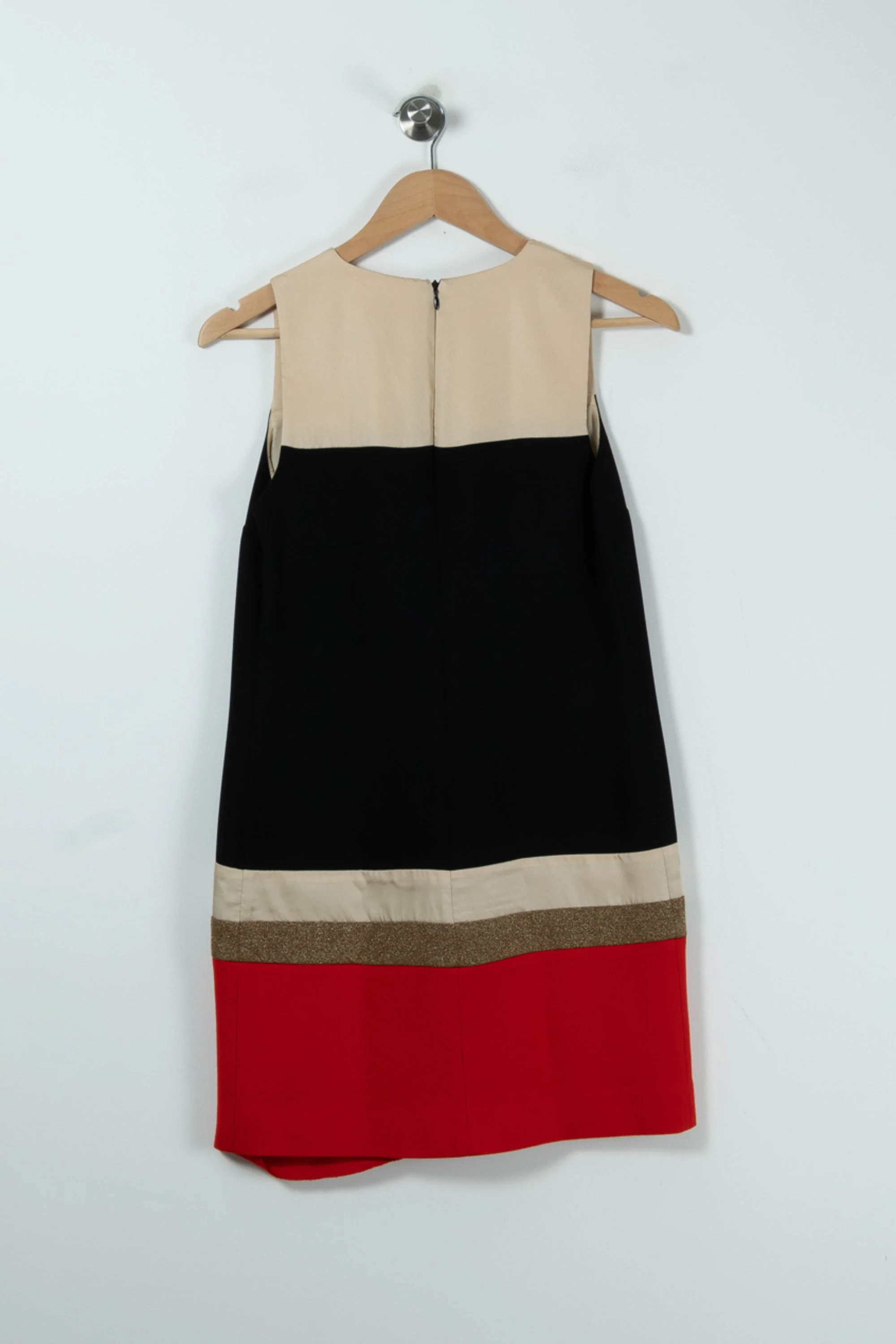 Robe Courte Noire Beige et Rouge - Taille S/36 - Image 4