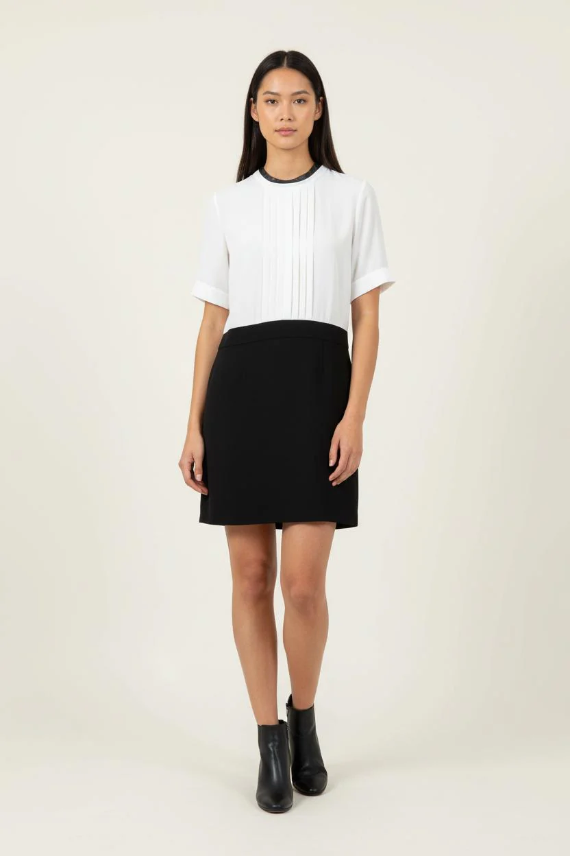 Robe Courte Noire et Blanche - Taille L/40