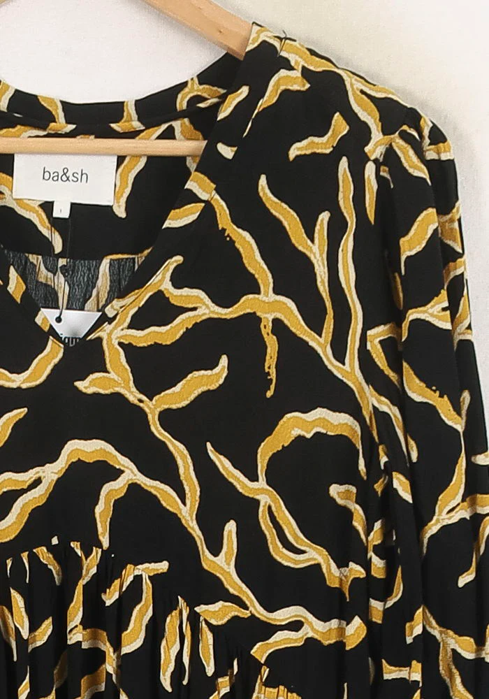 Robe Courte Noire et Jaune - Taille S/36 - Image 3