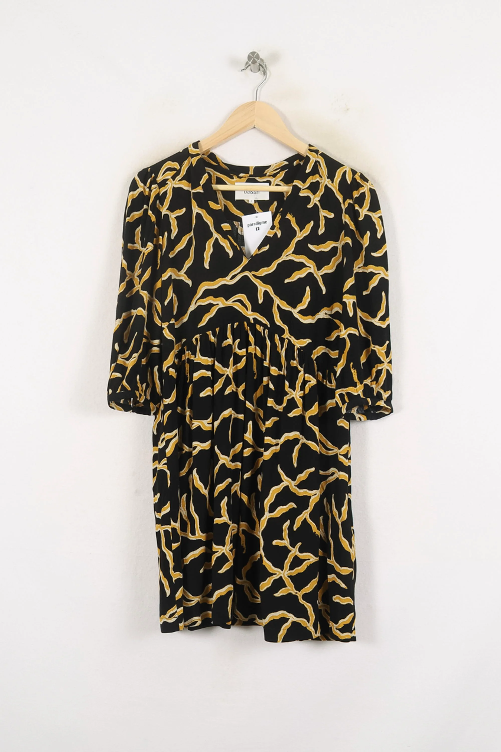 Robe Courte Noire et Jaune - Taille XS/34 - Image 2