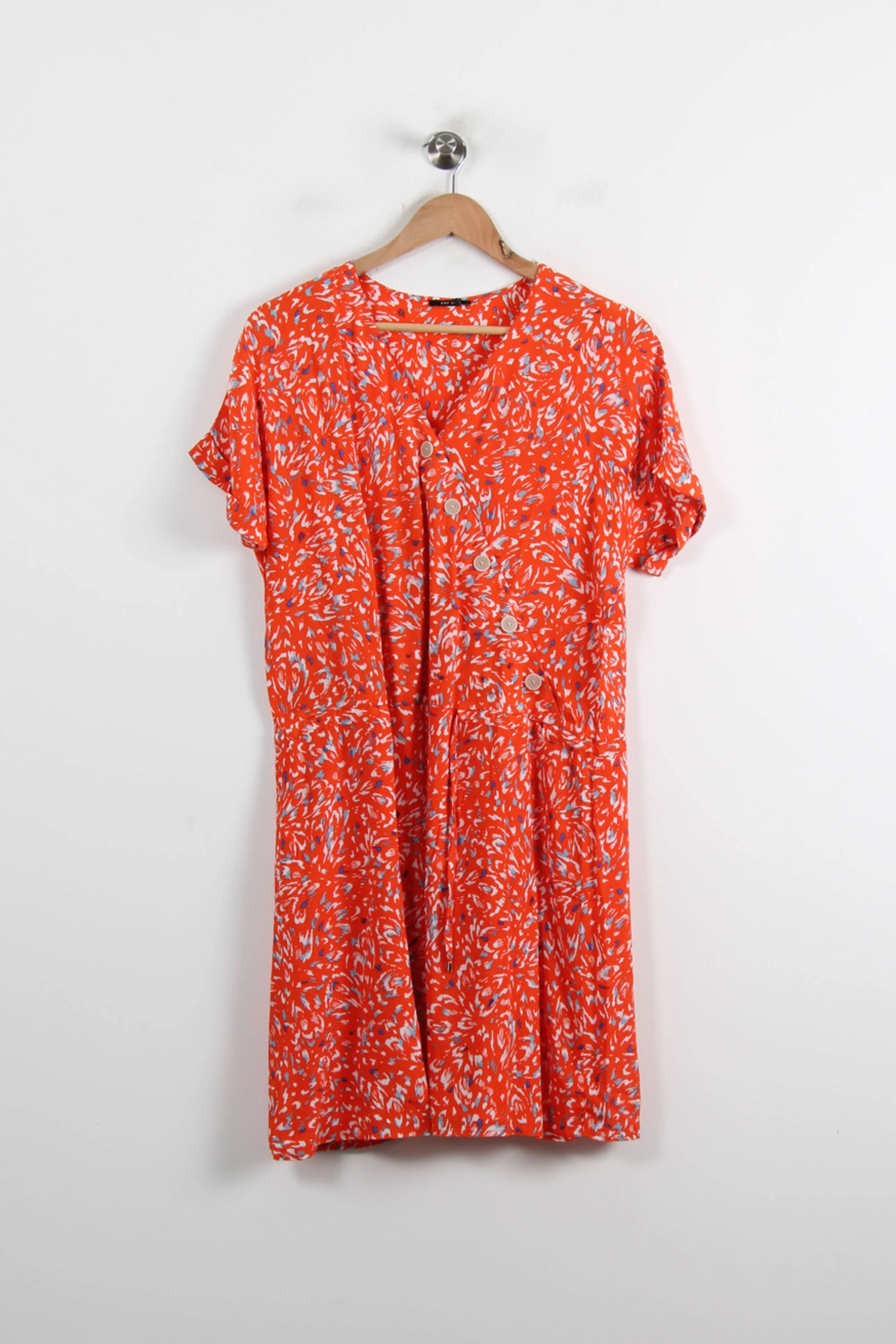 Robe Courte Orange et Blanche - Taille L/40 - Image 2