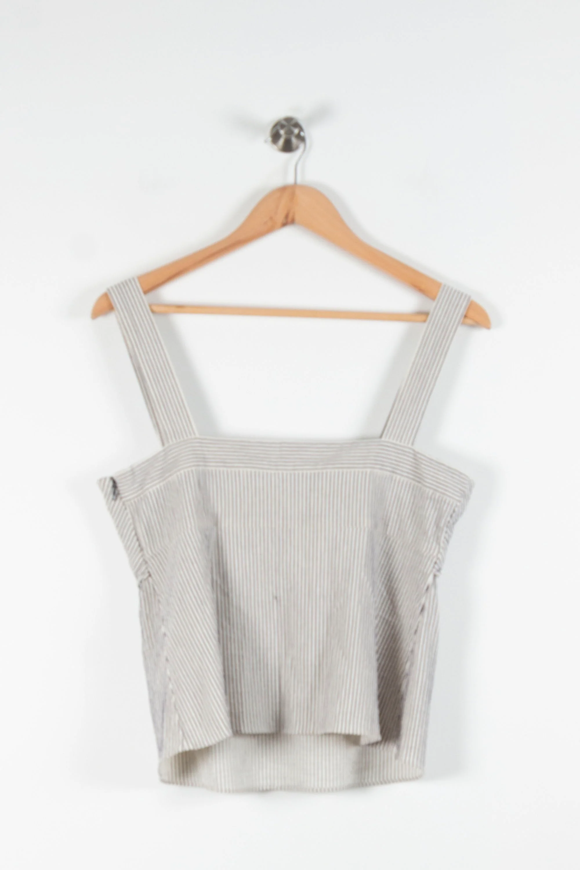 Robe Courte Rayée Blanche et Grise - Taille XL/42 - Image 4