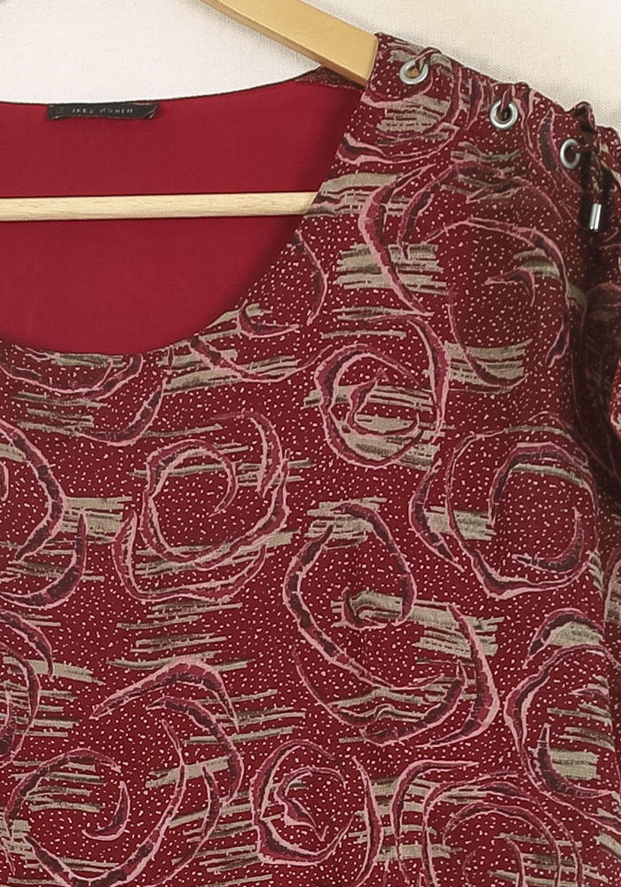 Robe Courte Rouge et Beige - Taille S/36 - Image 3