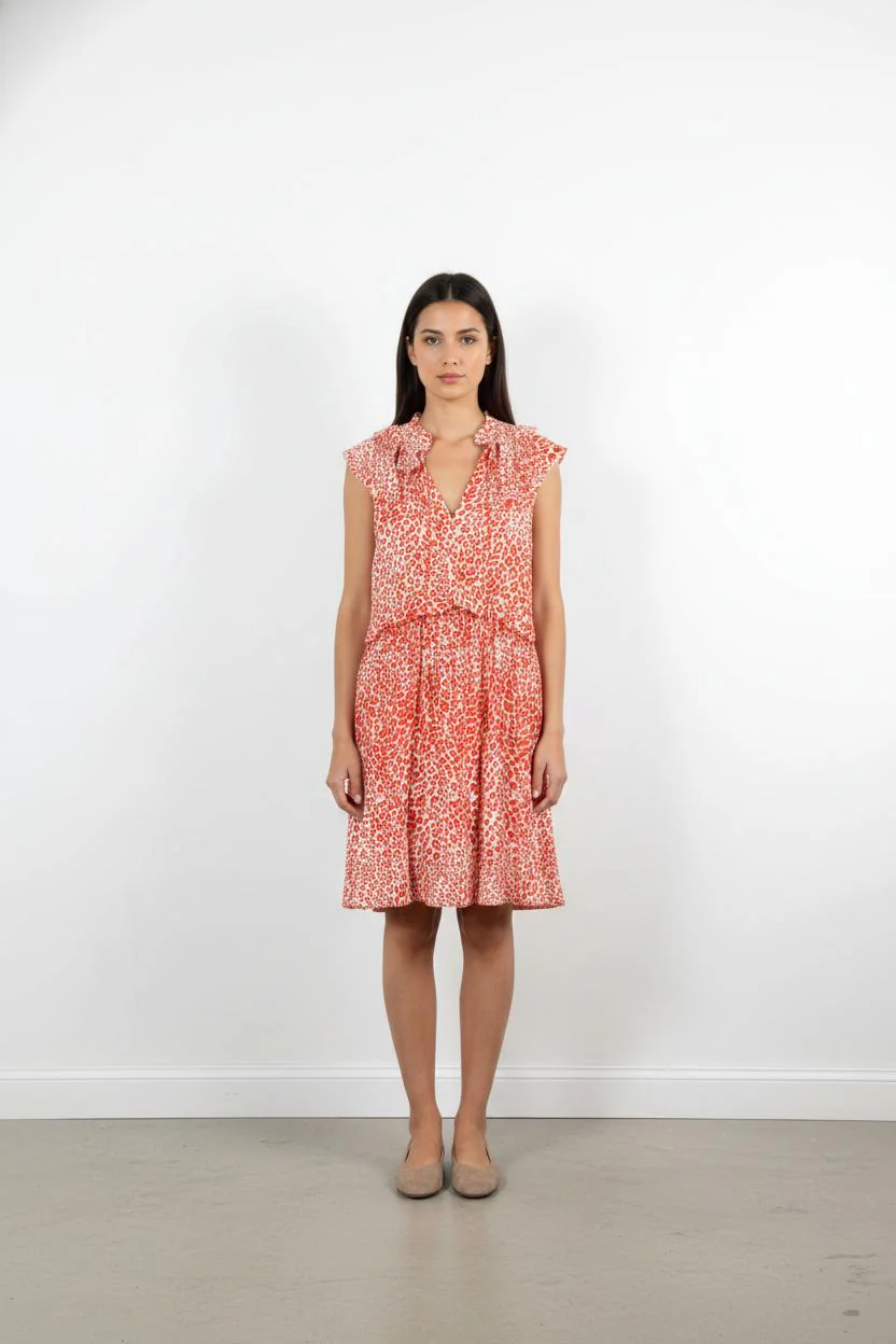 Robe Courte Rouge et Blanche - Taille L/40