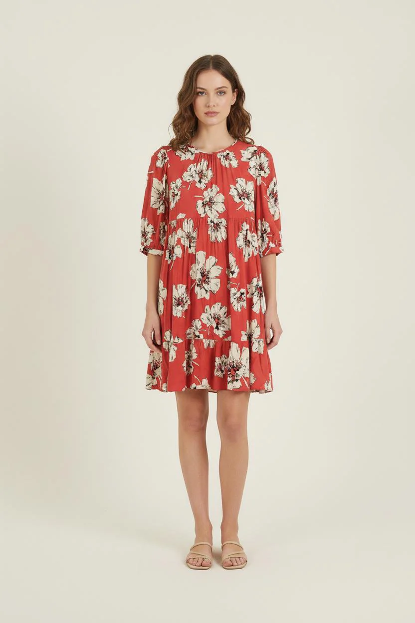 Robe Courte Rouge et Blanche - Taille XS/34