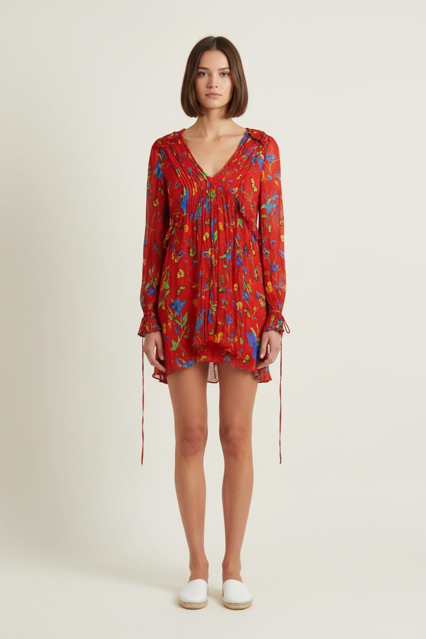 Robe Courte Rouge et Bleue - Taille S/36