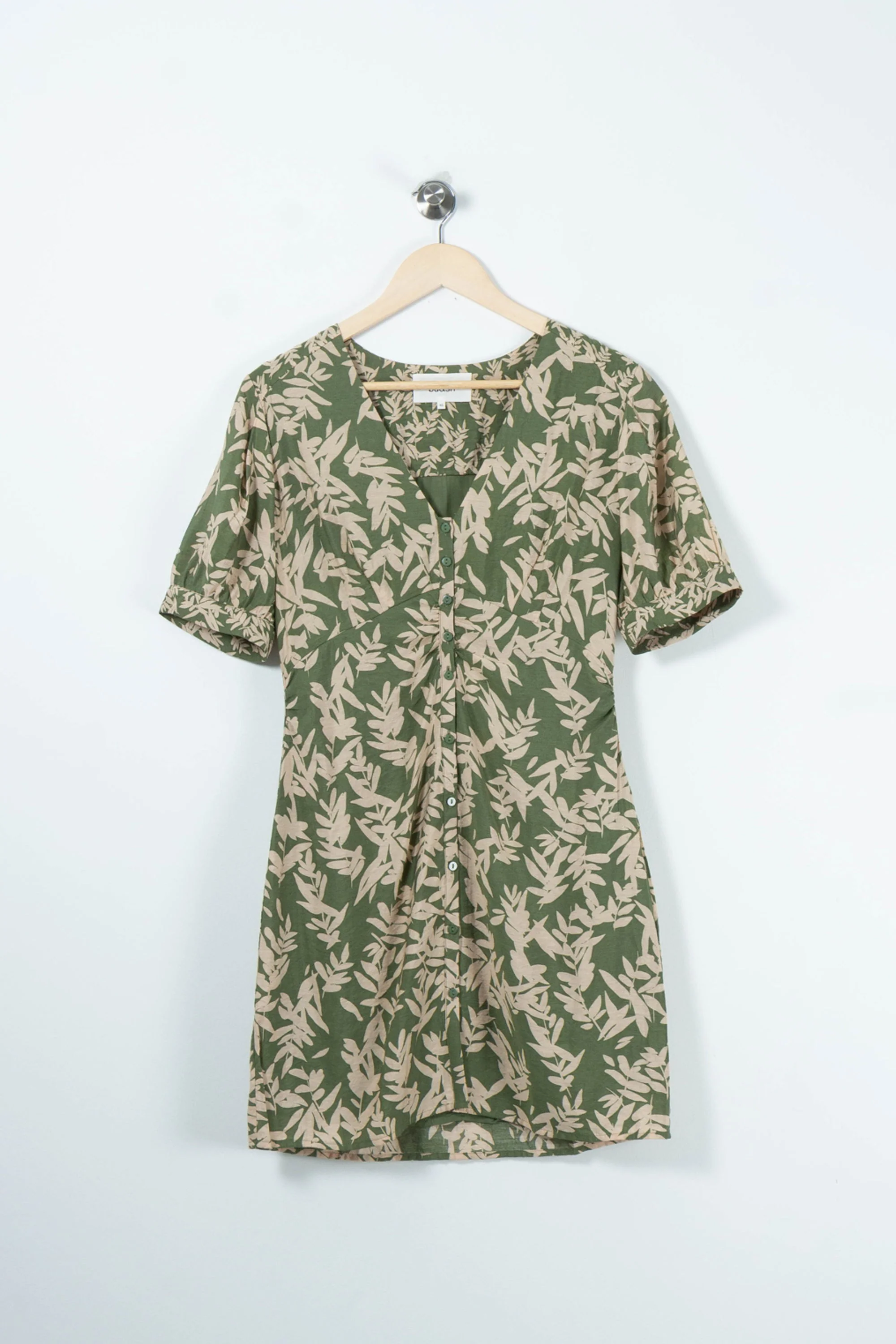 Robe Courte Verte et Beige - Taille XS/34 - Image 2