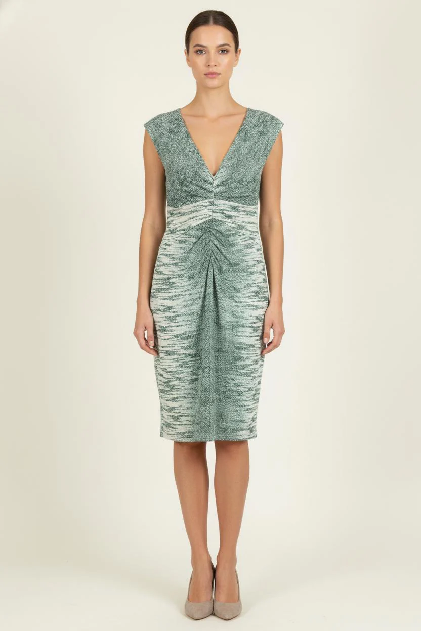 Robe Courte Verte et Blanche - Taille S/36