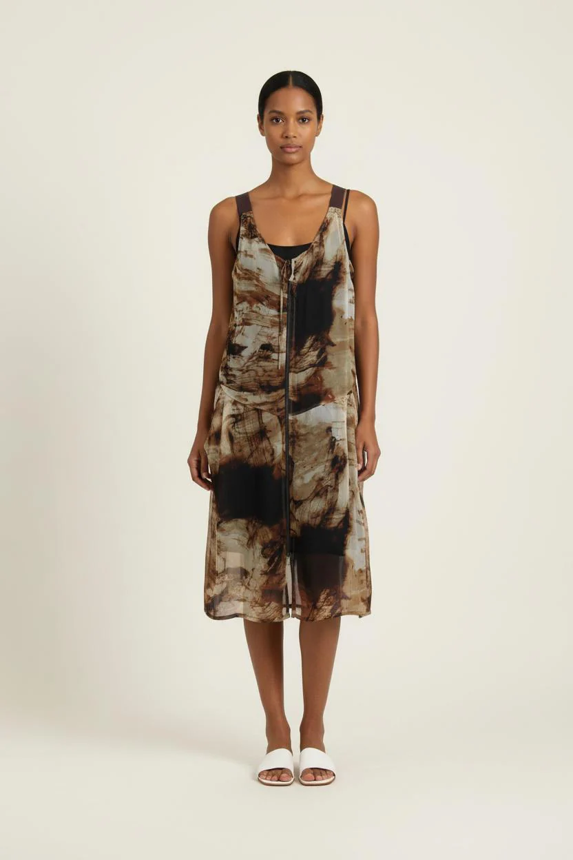 Robe Débardeur Marron et Noir - Taille XL/42