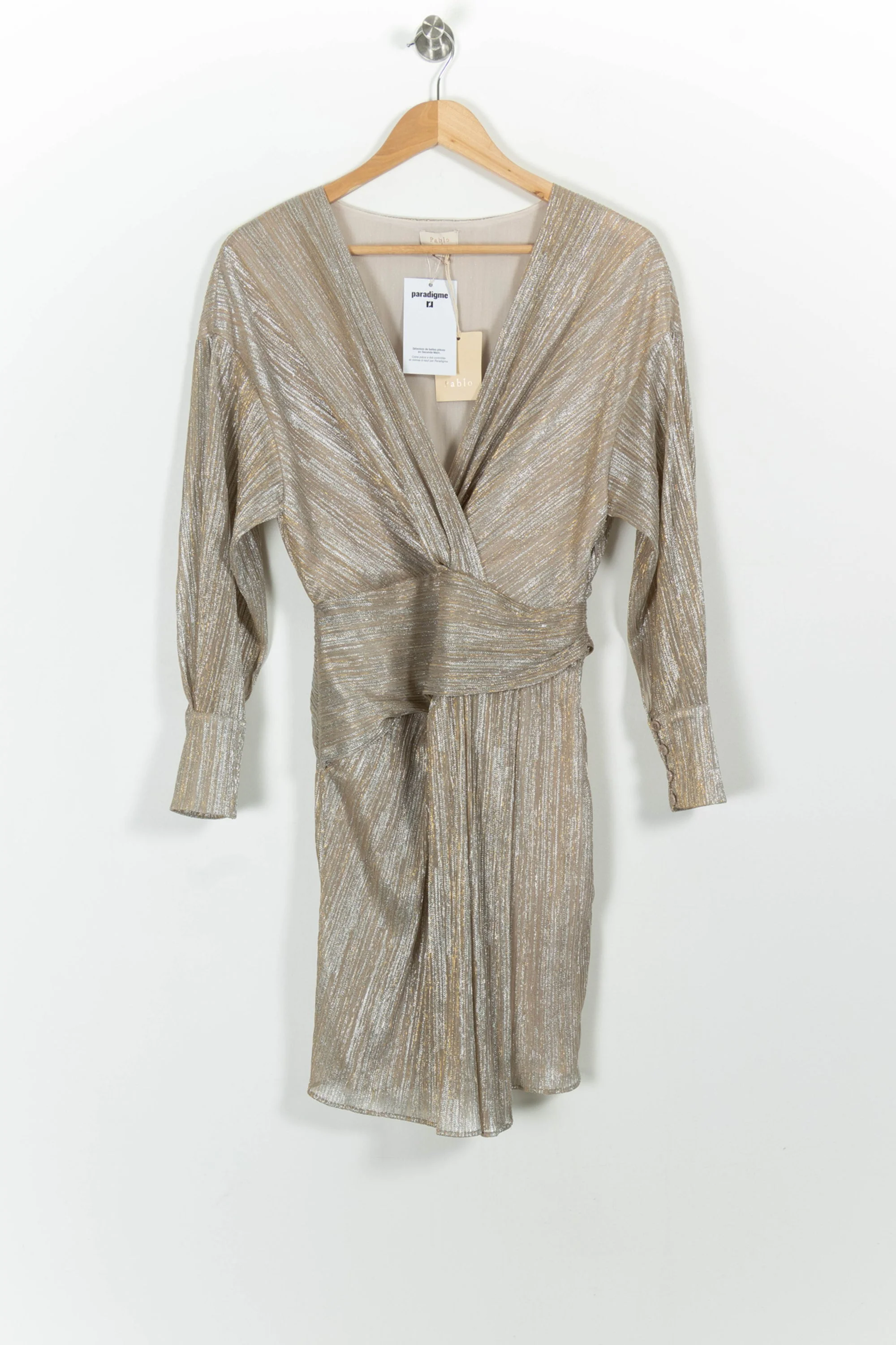 Robe Drapée Dorée et Argentée - Taille S/36 - Image 2